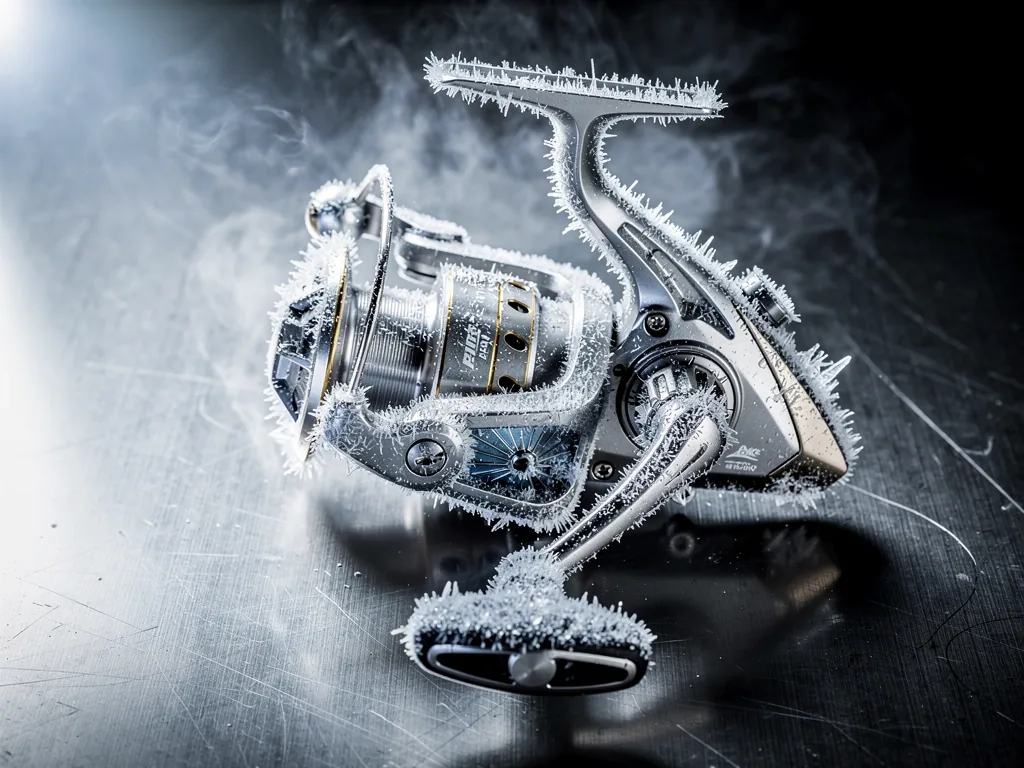 Arctic fishing gear under extreme frost conditions